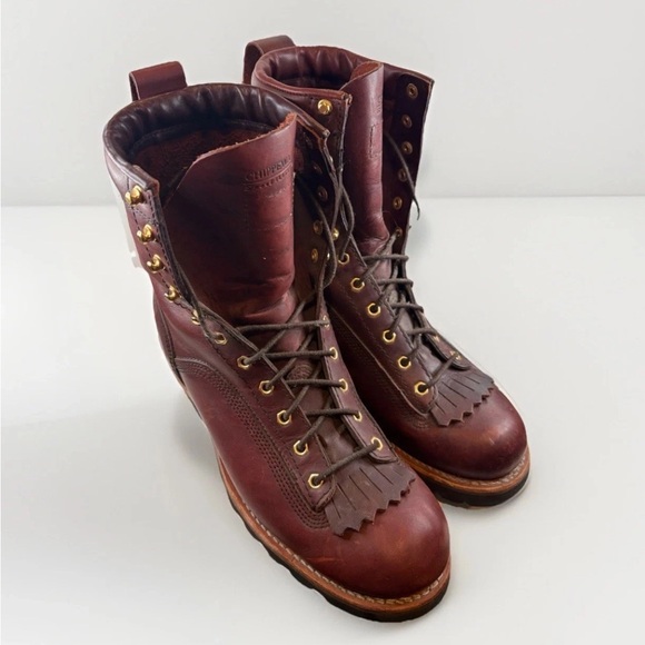 Chippewa Men's Dark Brown Leather Boots Size 12 - Picture 2 of 14